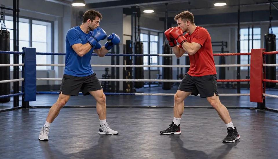 A clear exchange beats a crowded battle. Short sparring scenes leave more room to inspect hands and spacing. Watch the whole exchange for glove contact, balance and changing limbs. (1/3)